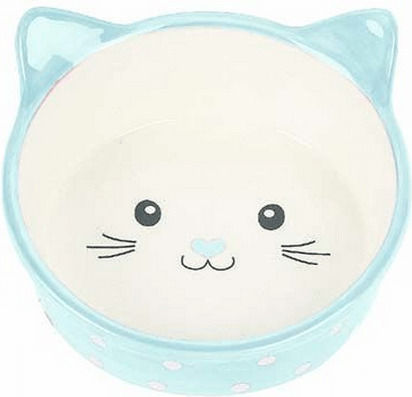 Happypet Polka Cat Ceramic Bowl Food & Water for Cat 300ml 15cm in Pink Color