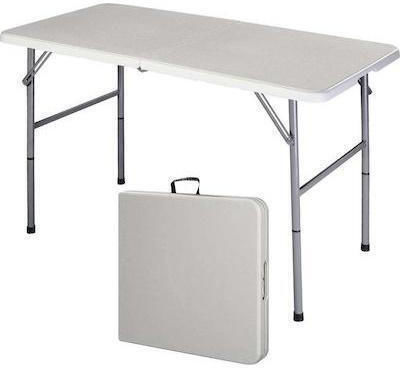 Folding Small Table Aluminum Table for Camping Folding in Case 90x60x39cm White