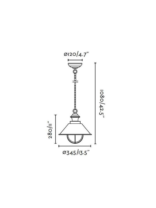 Faro Barcelona Nautica-g Outdoor Hanging Ceiling Light E27 in Bronze Color 71139