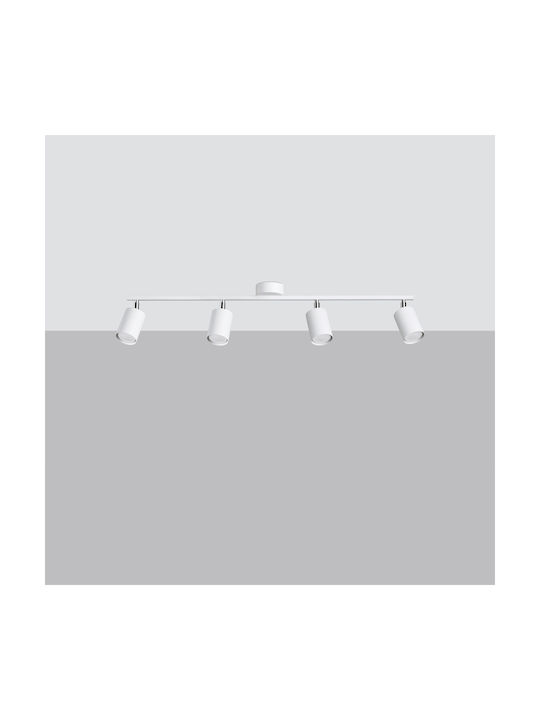Sollux Spot with 4 Lights and with Socket GU10 in White Color