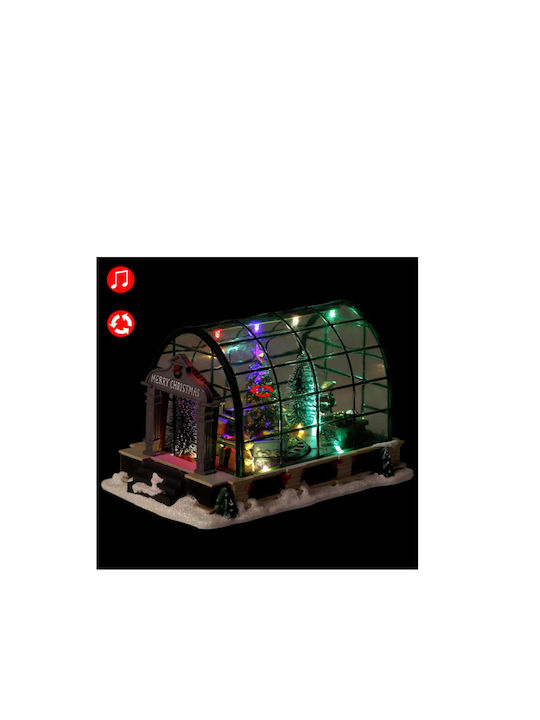 blokker Weihnachts- Beleuchtete Dekorative Darstellung Mehrfarbig mit Batterie mit Musik und Bewegung 21x14cm