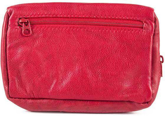 Fetiche Leather Tobacco Pouch AN1-368 With Magnetic Clasp Red