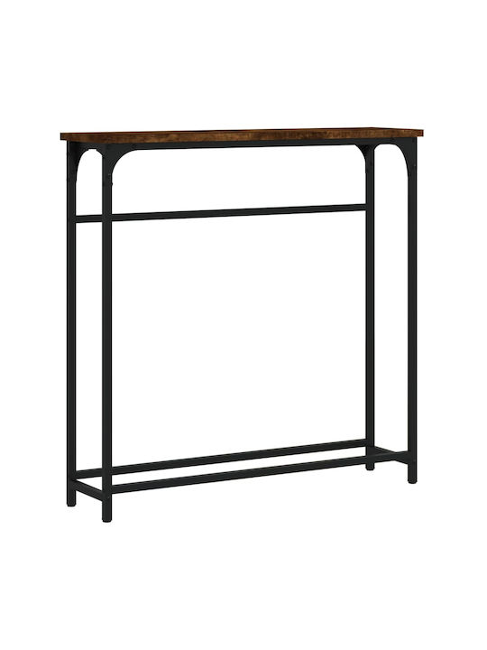 Console Table Wood & Metal Smoky Oak L75xW19.5xH75cm