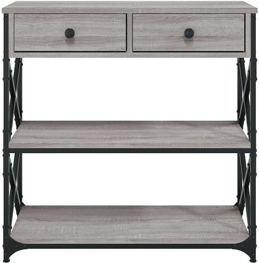 Console Table Wood & Metal Grey Sonoma L75xW28xH75cm