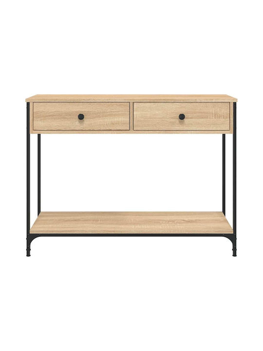 Console Table Wood & Metal Sonoma Oak L100xW34.5xH75cm