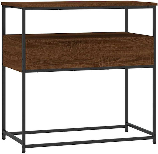 Console Table Wood & Metal Brown Oak L75xW40xH75cm