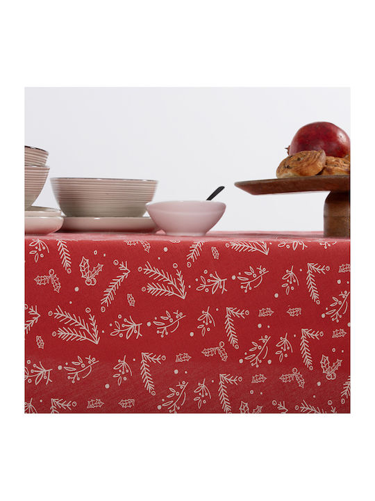 Nef-Nef Homeware Winter Mood Christmas Tablecloth Fabric Red L240xW140cm.