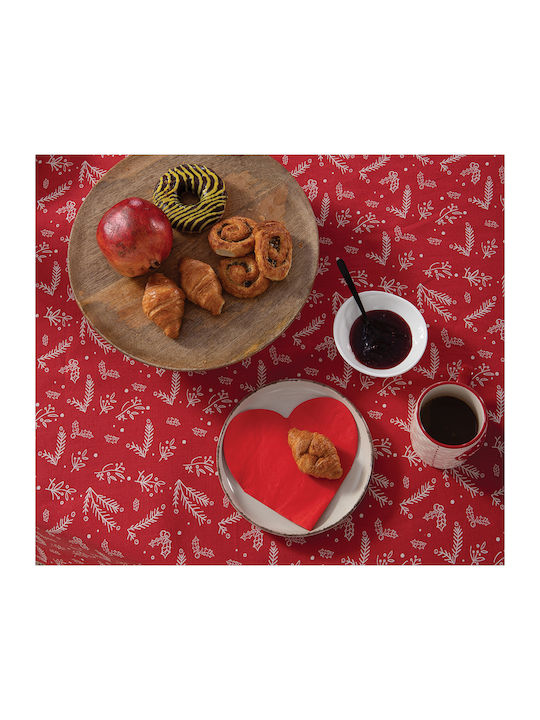 Nef-Nef Homeware Winter Mood Christmas Tablecloth Fabric Red L240xW140cm.