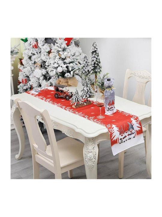 Etoile Christmas Tablecloth Runner Fabric Red L185xW35cm 1pcs