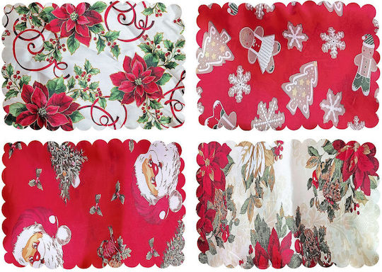 XMASfest Weihnachtlich Tischsets Stoff Mehrfarbig L43xB28cm.