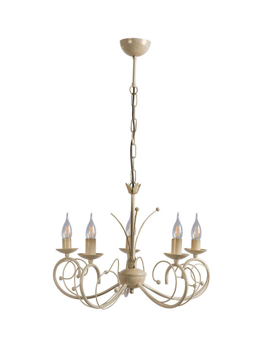 ArkoLight Chandelier Candlestick 5xE14 Beige 1362-1-5
