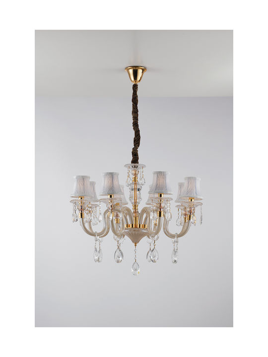Fan Europe Monet Candelabru 8xE14 Cu Pălării Aurii I-MONET/8