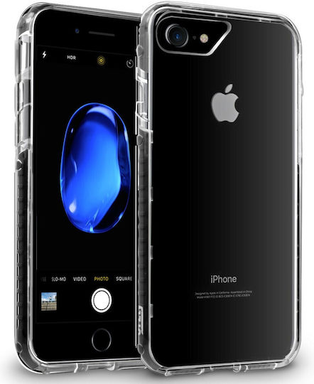 Orzly Fusion Bumper Clear Back Cover Σιλικόνης Μαύρο (iPhone 8 Plus / 7 Plus)