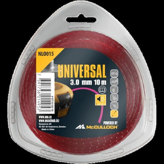 McCulloch Nylon 3.0mm x 10m geräuscharm - NLO015 Mähfaden Länge 10m und Dicke 3mm