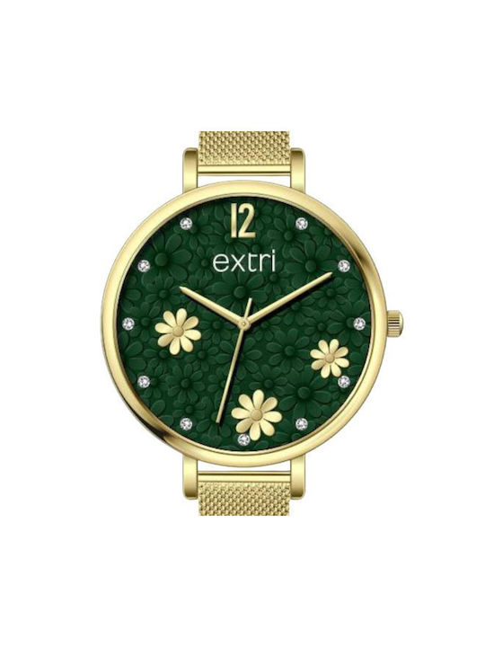 Extri Watch with Gold Metal Bracelet