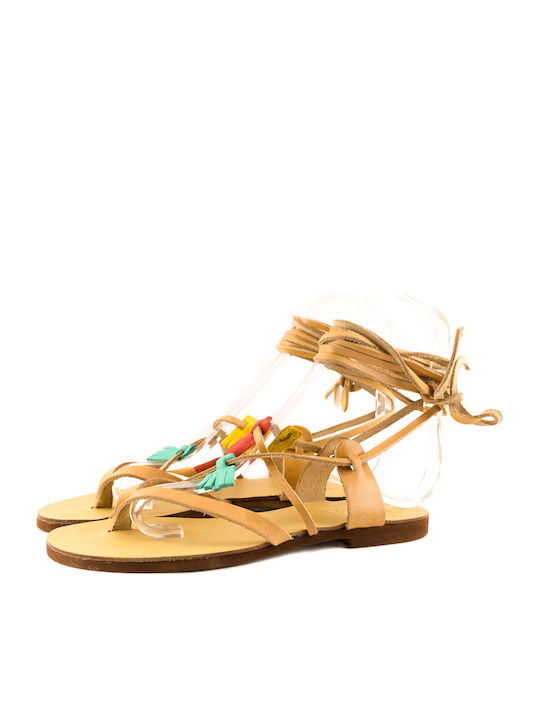 Benefeet Damen Flache Sandalen in Beige Farbe