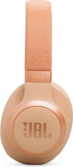 JBL Live 770NC Kabellos / Kabelgebunden Über Ohr Kopfhörer mit 65 Stunden Betriebszeit und Quick Charge Sandstone
