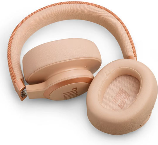 JBL Live 770NC Kabellos / Kabelgebunden Über Ohr Kopfhörer mit 65 Stunden Betriebszeit und Quick Charge Sandstone