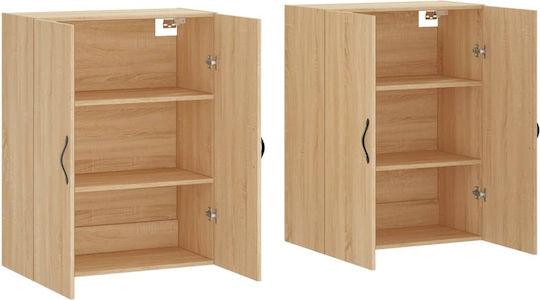 Hängeschrank fürs Wohnzimmer aus Spanplatte Sonoma-Eiche 69,5x34x90 cm