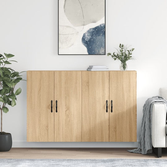 Hängeschrank fürs Wohnzimmer aus Spanplatte Sonoma-Eiche 69,5x34x90 cm