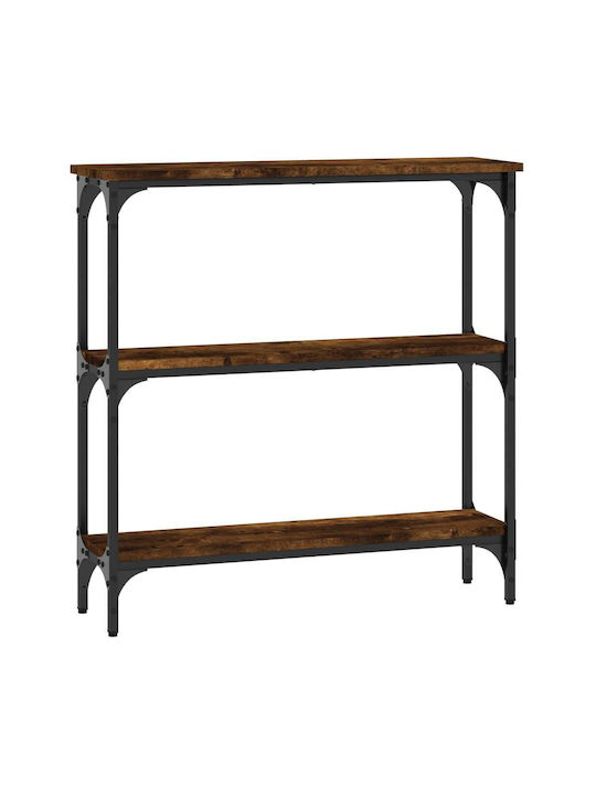 Console Table Wood & Metal Καπνιστή Δρυς L75xW22.5xH75cm