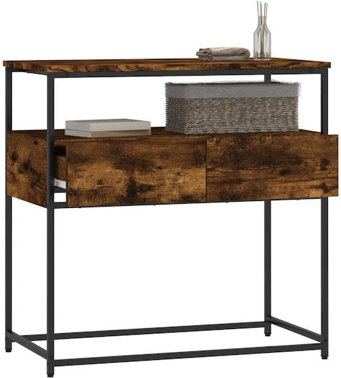 Console Table Wood & Metal Smoky Oak L75xW40xH75cm