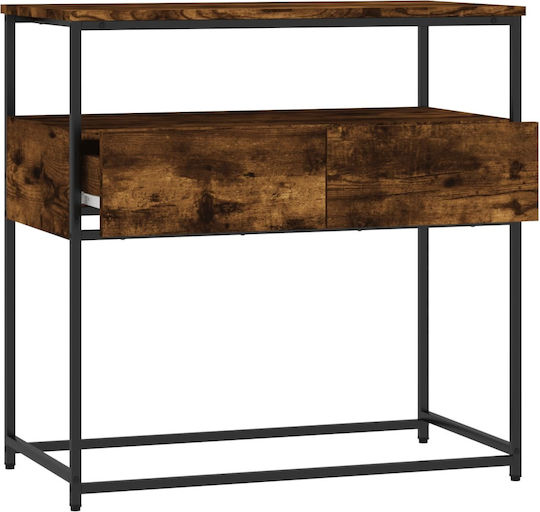 Console Table Wood & Metal Smoky Oak L75xW40xH75cm
