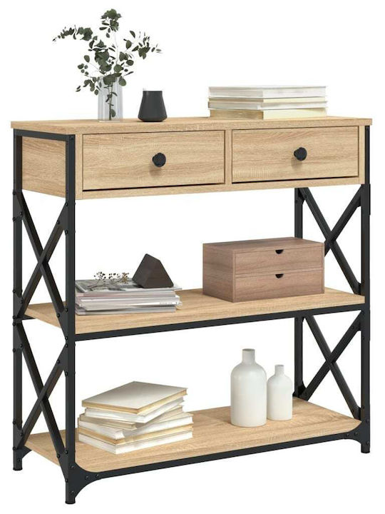 Console Table Wood & Metal Sonoma Oak L75xW28xH75cm