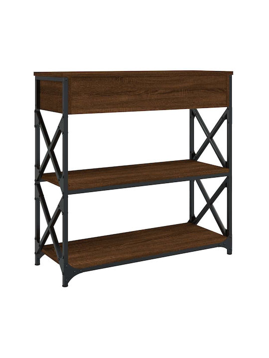 Console Table Wood & Metal Brown Oak L75xW28xH75cm