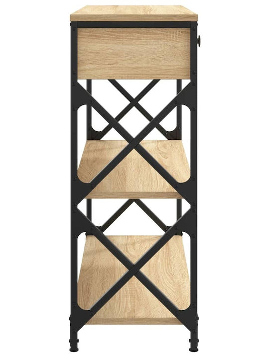 Console Table Wood & Metal Sonoma Oak L75xW28xH75cm