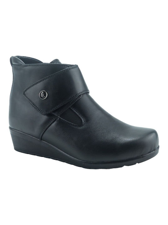 Aerostep Leder Damen Knöchelstiefel Schwarz