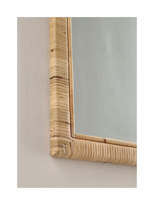 Bizzotto Hakima Wall Mirror with Beige Rattan Frame 70x50cm 1pcs