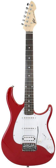 Peavey Raptor Plus Elektrische Gitarre Stratocaster mit SSS Tonabnehmerkonfiguration Rot