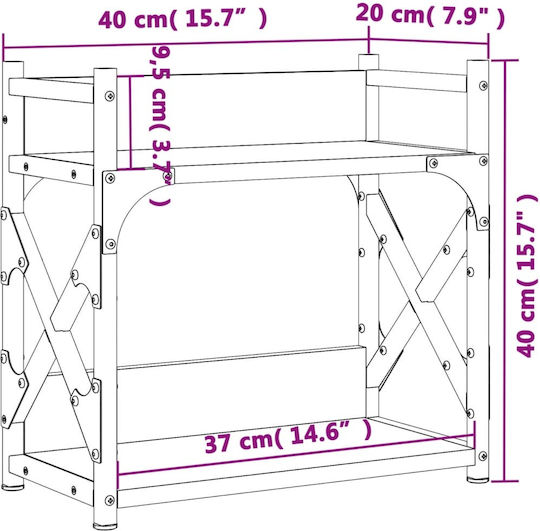 Printer Table Stand 2 Levels Grey Sonoma 40x20x40