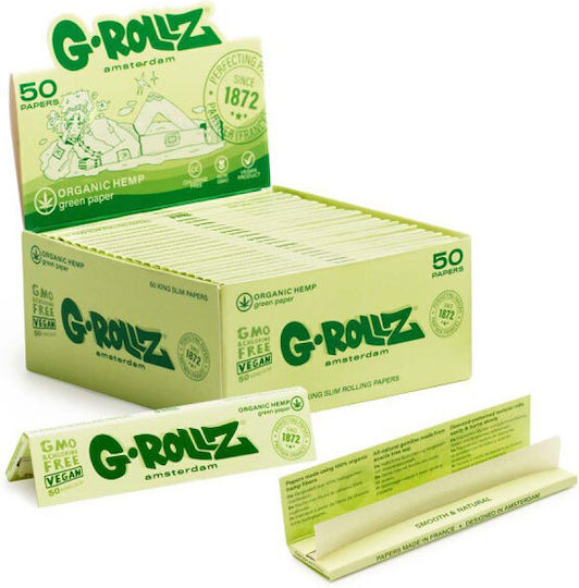 G-Rollz Cigarette Rolling Papers Slim King Size 50 sheets 50pcs
