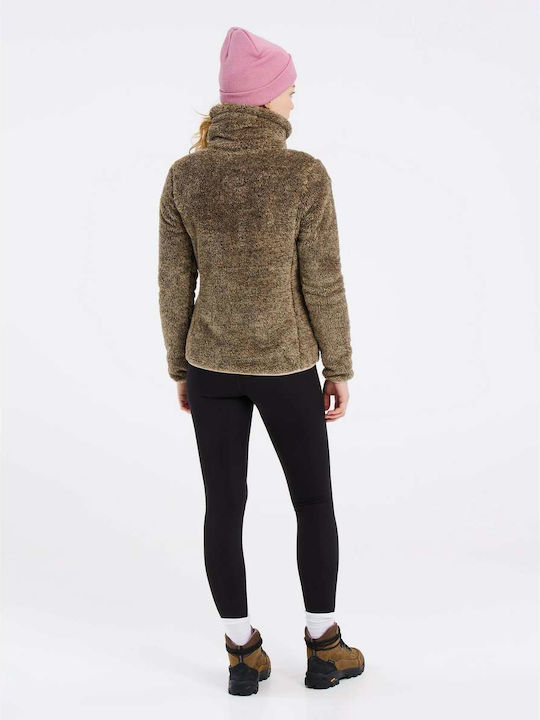 Women's Cardigan with Zipper BambooBeige Brown