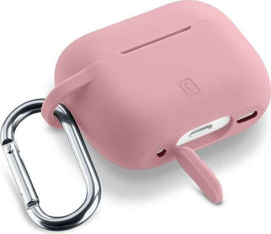 Cellular Line Θήκη Σιλικόνης με Γάντζο σε Ροζ χρώμα για Apple AirPods Pro 2