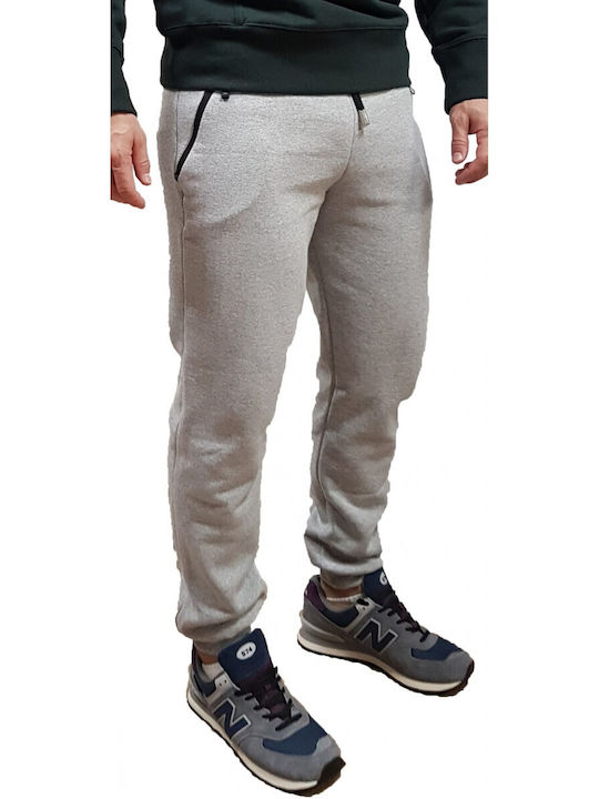 Senior Men's Sweatpants with Rubber Grey Melange