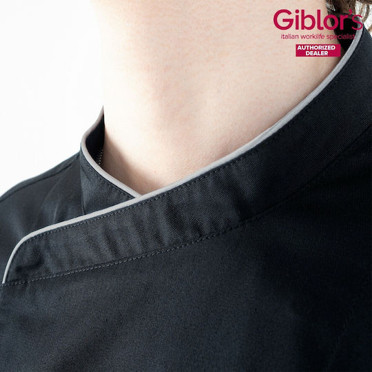 Giblor's Σακάκι Σεφ Γυναικείο Μαύρο με Μακρύ Μανίκι