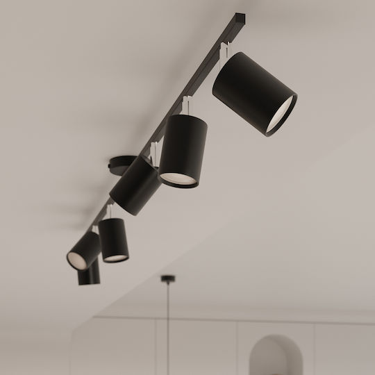 Sollux Spot cu 4 Lumini și cu Soclu GU10 în Culoare Negru