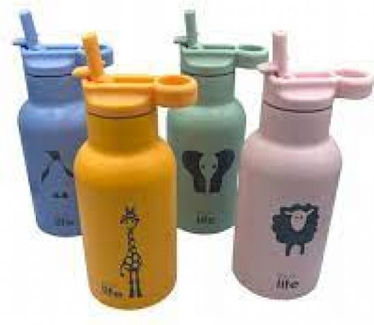 Ecolife Kids Water Bottle Thermos Stainless Steel with Straw Sheep 350ml