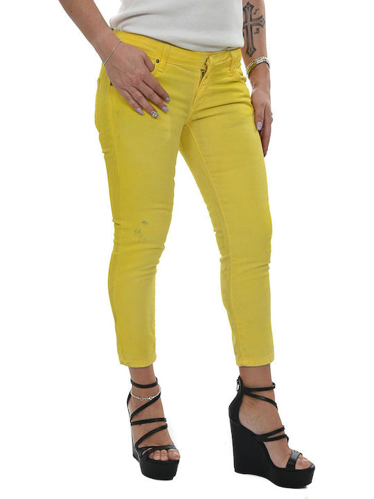 Balmain Women's Jeans Trousers Yellow