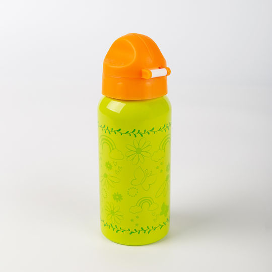 Sigikid Florentina Kids Water Bottle Stainless Steel with Straw Non Spill Green 400ml