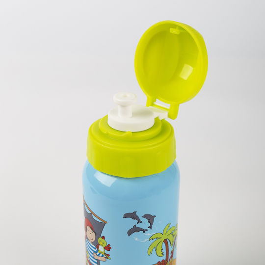 Sigikid Pirate Kids Water Bottle Pirates Stainless Steel with Pop-Up Cap Blue 400ml