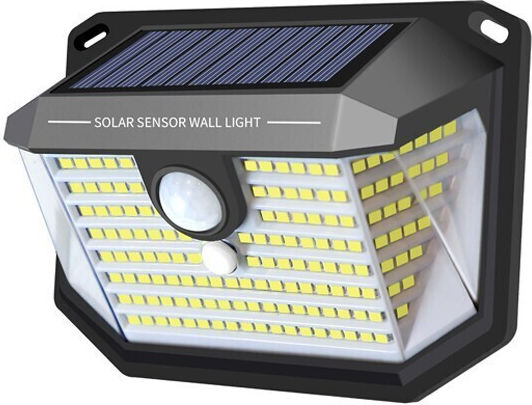 Vito Wall Mounted Solar Light 1W 170lm Cold White 6400K with Motion Sensor and Photocell