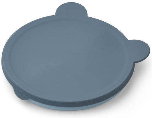 Liewood Baby Food Plate Mr Bear made of Silicone Blue