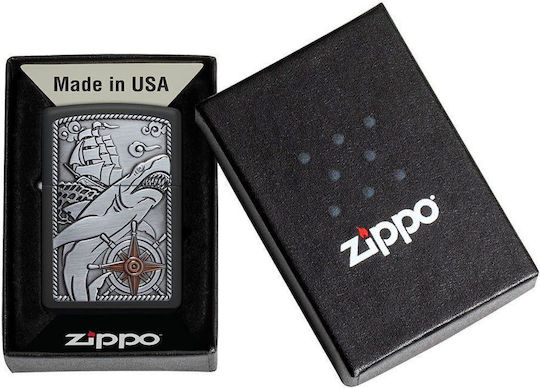 Zippo Αντιανεμικός Αναπτήρας Φλόγας Ship Shark Emblem