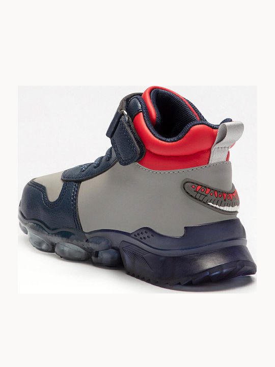 Kids Sneakers High with Scratch & Lights Gray