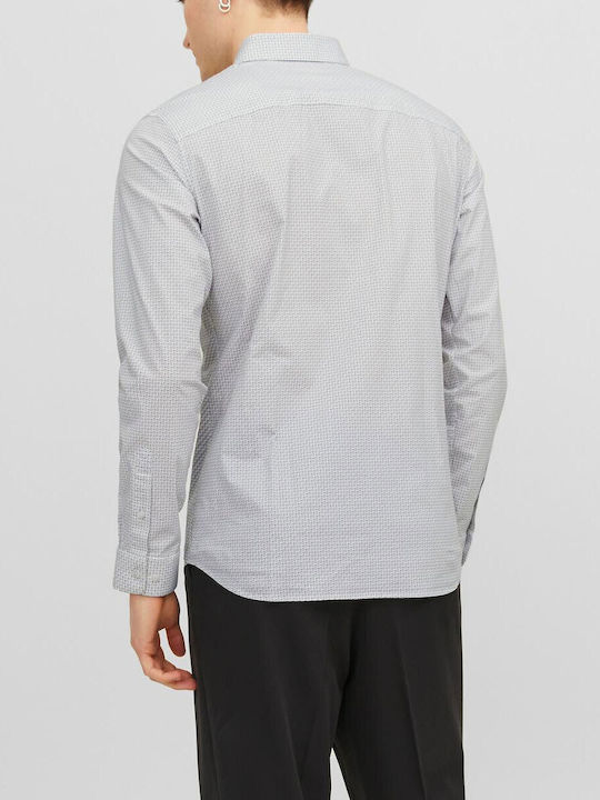 Jack & Jones Herrenhemd Langärmelig Baumwolle White