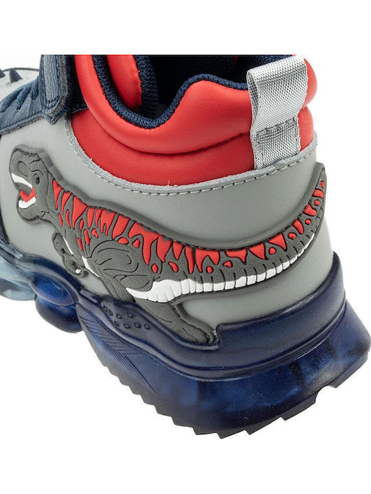 Kids Sneakers High with Scratch & Lights Gray
